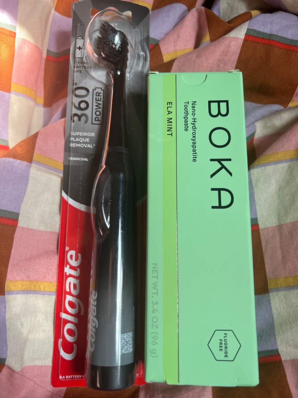 Colgate 360 toothbrush + BOKA Nano-Hydroxyapatite toothpaste NEW